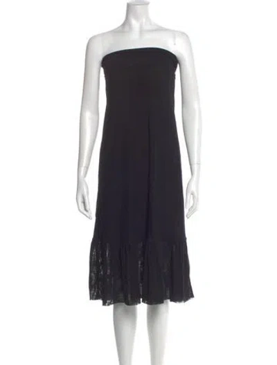 Pre-owned Ganni Nylon Mini Dress In Black