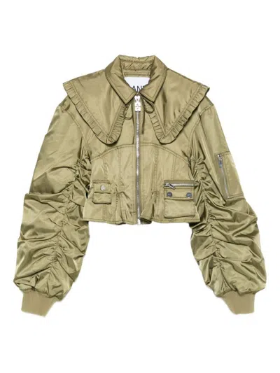 Ganni Nylon Short Bomber Jacket