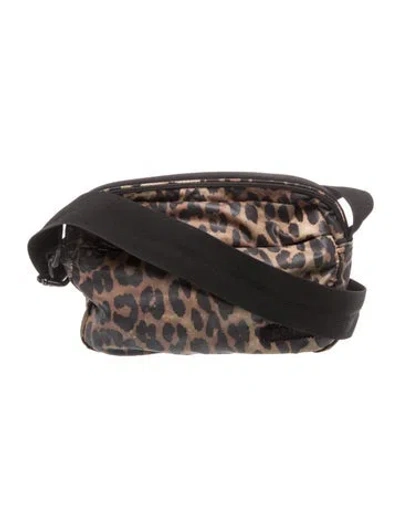 Pre-owned Ganni Nylon Shoulder Bag In Black