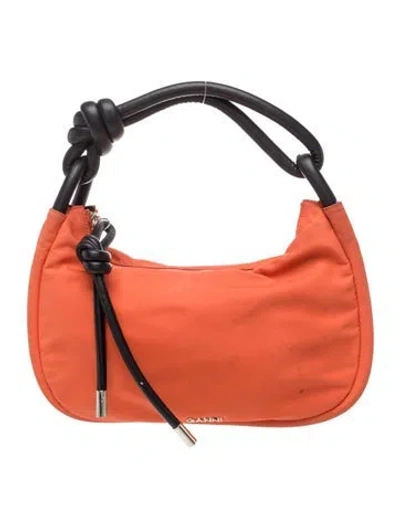 Pre-owned Ganni Nylon Shoulder Bag In Orange