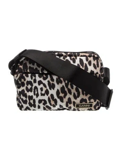 Pre-owned Ganni Nylon Shoulder Bag W/ Tags In Black