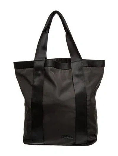 Pre-owned Ganni Nylon Tote In Black