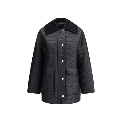 Ganni Nylon Women's Coat In Black