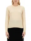 Ganni O-neck Shirt In Nude