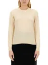Ganni O-neck Shirt In Ivory
