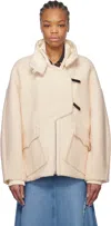 Ganni Wool Drop Shoulder Jacket In 135 Egret