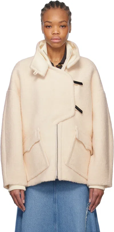 GANNI OFF-WHITE BOUCLE JACKET