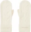 Ganni Off-white Cashmere Mix Mittens In 135 Egret