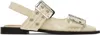 Ganni Egret Slingback Ballet Flat Shoe With Buckles In 135 Egret