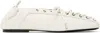 Ganni Lace-up Embellished Recycled Leather Ballet Flats In Neutral