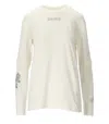 Ganni Graphic Logo Print Crewneck Long Sleeve Cotton Jersey T-shirt