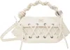 Ganni Off-white Mini Lace-up Bou Bag In 135 Egret