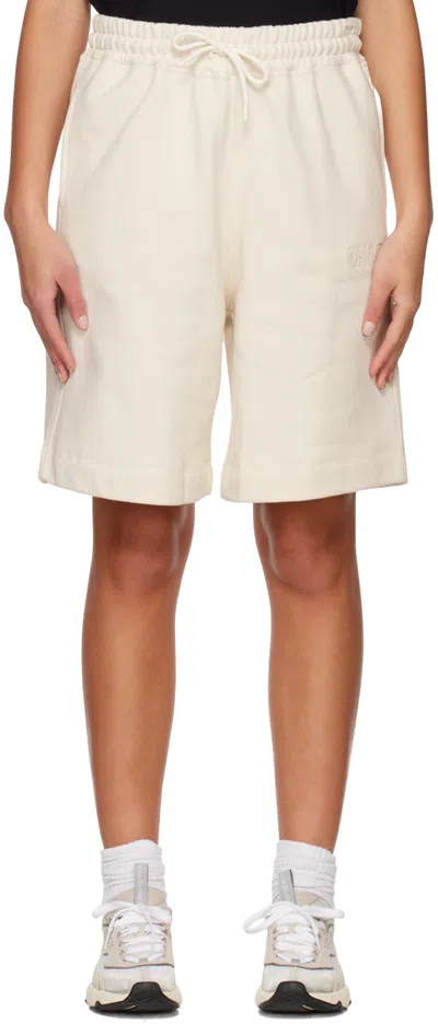 Ganni Off-white Software Drawstring Shorts In 135 Egret