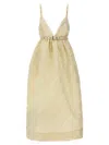 Ganni 'off-white Stripe Strap' Dress In Brown