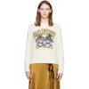 Ganni Basic Cotton Long-sleeve T-shirt With Teddy Mushroom Print In White