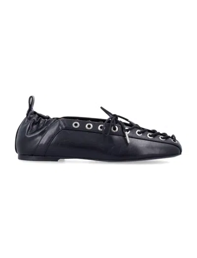 GANNI GANNI OLEATEX LACE-UP BALLERINAS