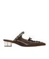 Ganni Oleatex Laced Mules In Multicolor