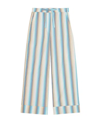 Ganni Ombre Stripe Elasticated Pants In Blue