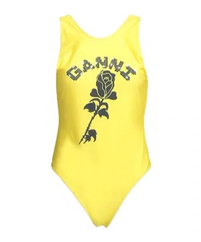 Ganni One-piece Swimsuits In Yellow