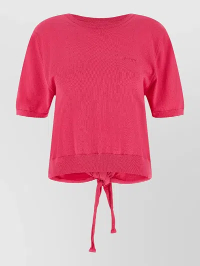 Ganni Bare Back Sweater Sweaters And Cardigans Fuchsia In Pink