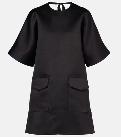 Ganni Open-back Minidress In Black