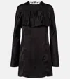Ganni Open-back Ruffled Minidress In Black