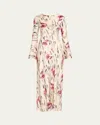 Ganni Floral Print Maxi Dress In Multi