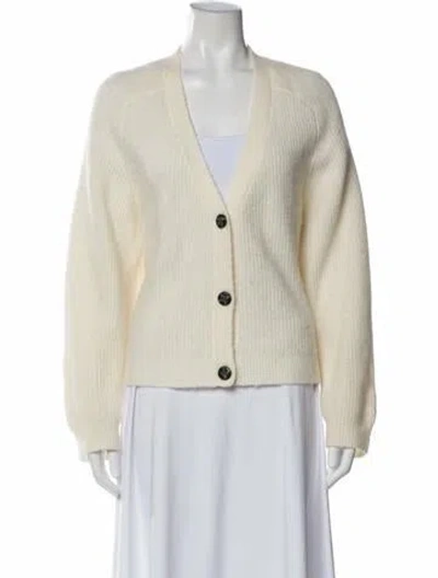 Pre-owned Ganni Open Front Sweater In Neutral