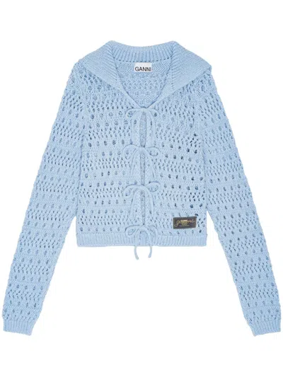 GANNI OPEN-KNIT CARDIGAN