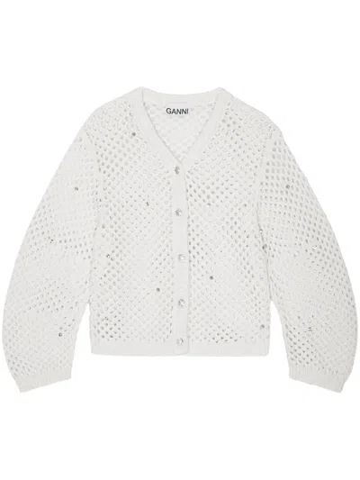 GANNI OPEN-KNIT CARDIGAN