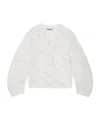 Ganni Open-knit Cardigan In White
