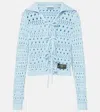 Ganni Blue Tie String Cardigan In Soft Chambray