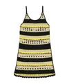 Ganni Crochet Cover Up Slip Dress Golden Kiwi Xl In Black