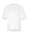 Ganni Open-necked Black Shirt In White