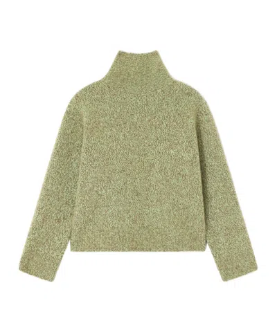 Ganni Open-back Sweater In Green