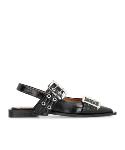GANNI OPEN-TOE FLAT SANDALS