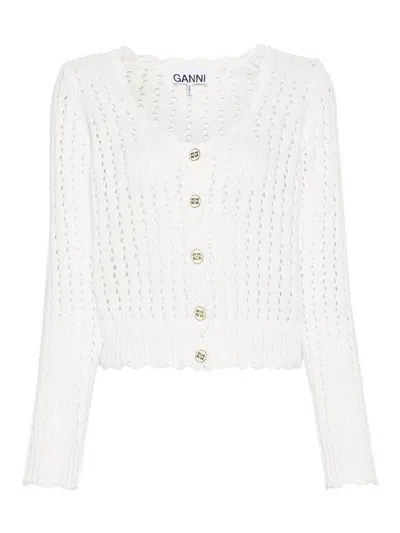 GANNI OPENWORK CARDIGAN