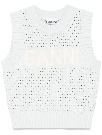 GANNI GANNI OPENWORK COTTON VEST