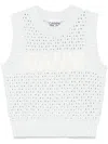 Ganni Textured Organic Cotton Blend Sweater Vest