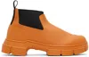 Ganni Recycled Rubber Crop Booties In 860 Vibrant Orange