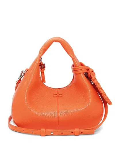 Ganni Orange Logo Mini Hobo
