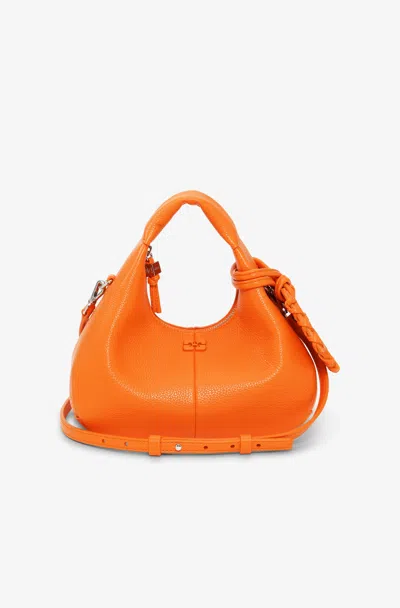 Ganni Orange Mini Hobo Bag