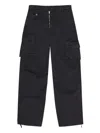 Ganni Women Organic Cotton Cargo Trousers In Black