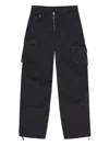 Ganni Women Organic Cotton Cargo Trousers In Black