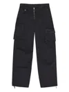 Ganni Women Organic Cotton Cargo Trousers In Black
