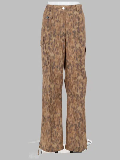 Ganni Organic Cotton Cargo Trousers In Beige