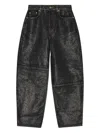 Ganni Shimmery Foil Stary Jeans In Black