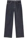 Ganni Drawstring-fastening Straight-leg Jeans In Blue