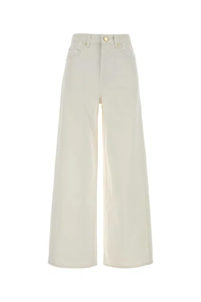 Ganni Organic Cotton Denim Jeans In Multi