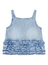 Ganni Ruffle Strap Back Sleeveless Top